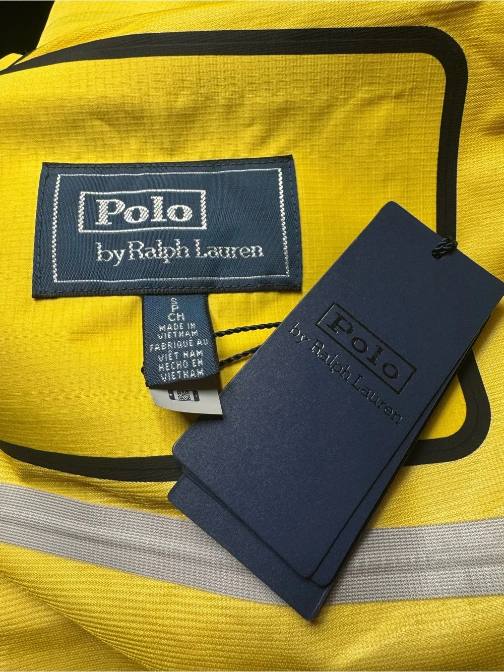 Polo by Ralph Lauren Bright Yellow Hooded Raincoat with Black Trim NWT! 🆕